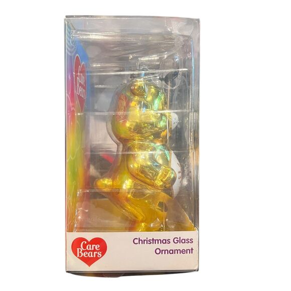 Care Bears Gold Sunshine Funshine Bear 5" Glass Christmas Ornament - Picture 4 of 6
